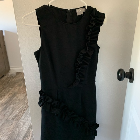 Black ASOS Mini Dress / Ruffle Frill Detail / NWT - Picture 2 of 6